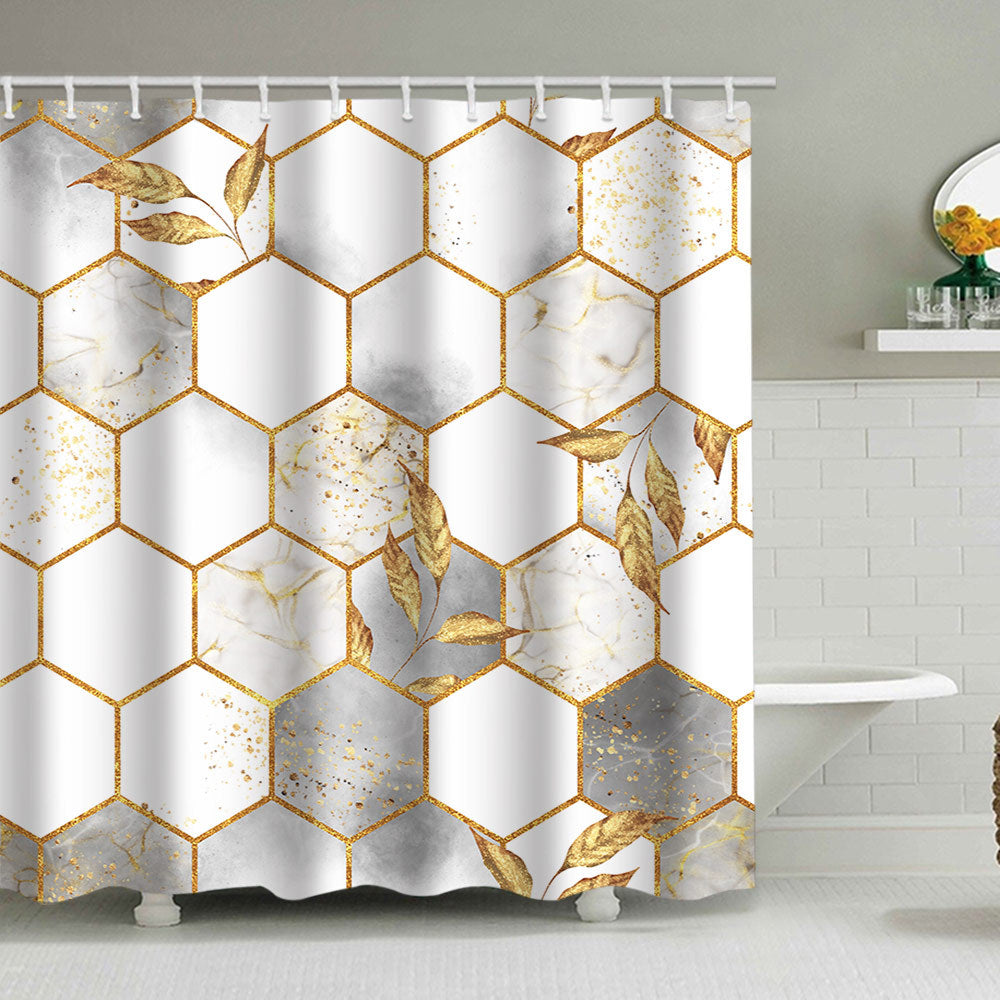 Textured Mosaic Pattern Shower Curtain