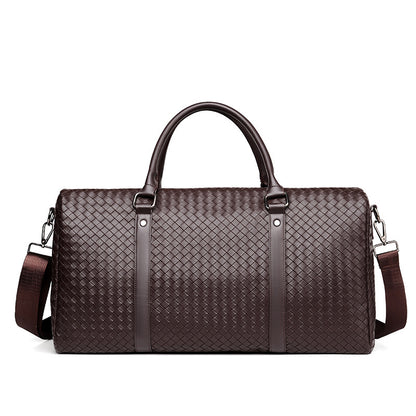 Premium Woven Leather Duffel Bag Acalora