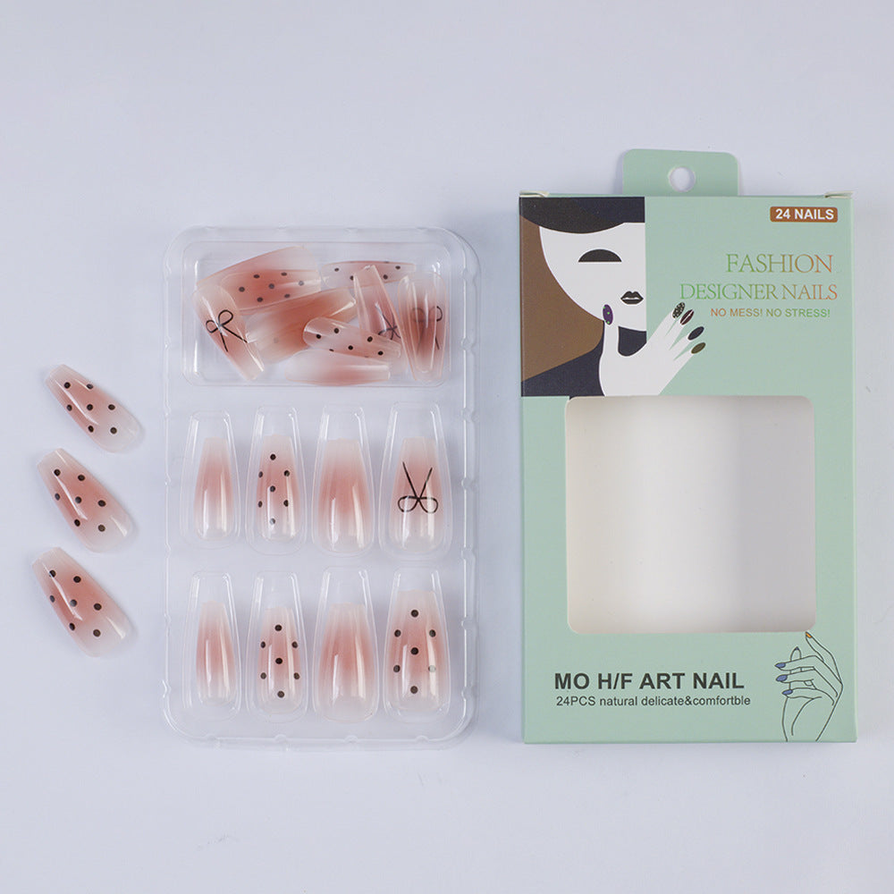 Artificial nails with modern dot design and elegant accents Acalora