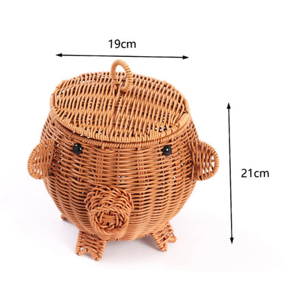 Decorative Animal-Shaped Woven Storage Basket Acalora