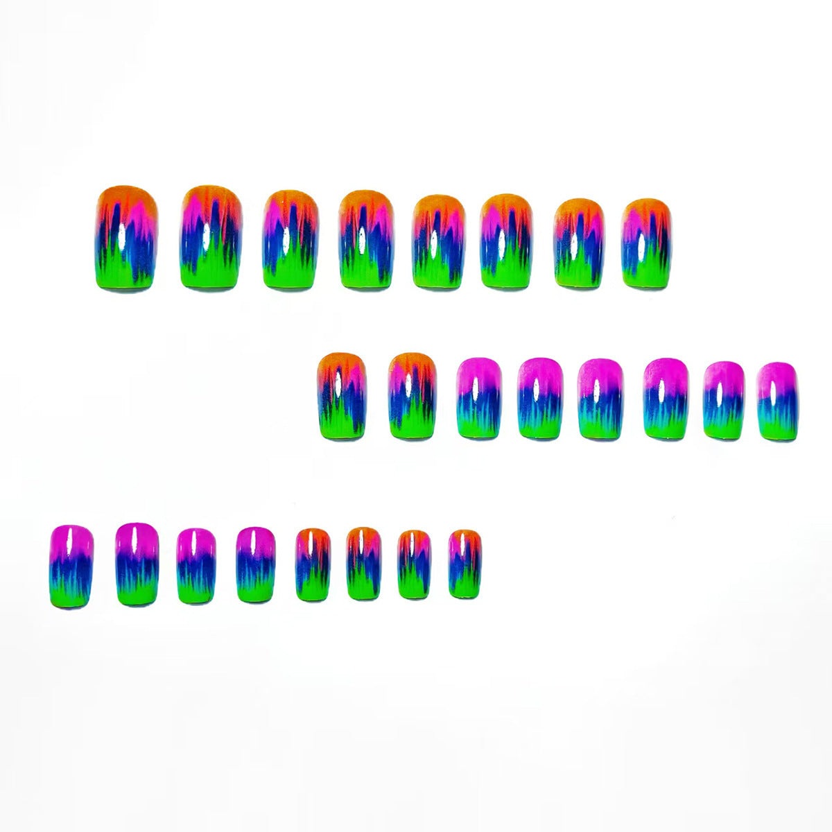 Neon Gradient Nail Art Design Acalora