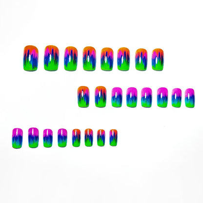 Neon Gradient Nail Art Design Acalora