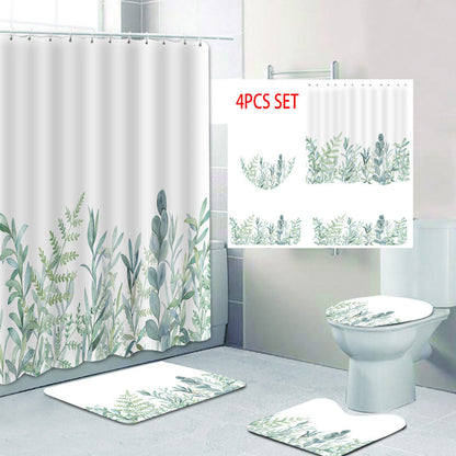 Botanical Leaf Pattern Shower Curtain