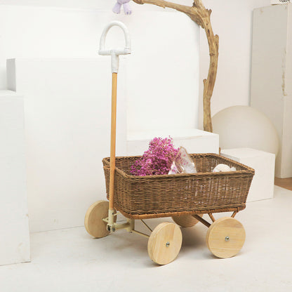 Handcrafted Woven Storage Cart Acalora