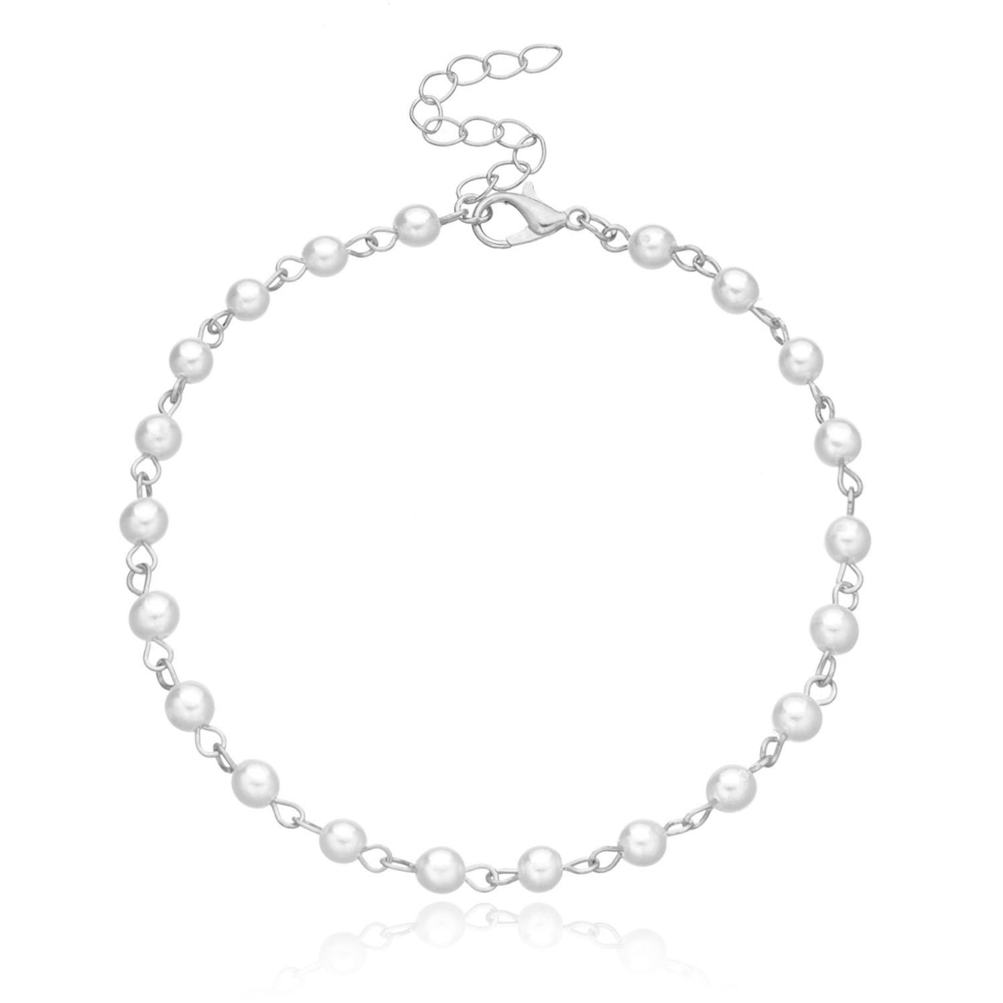 Elegant Beaded Chain Anklet Acalora