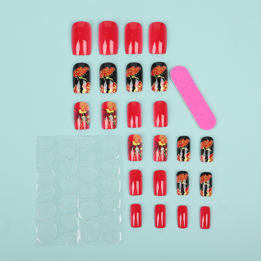Artistic Nail Tips in Floral Design Acalora
