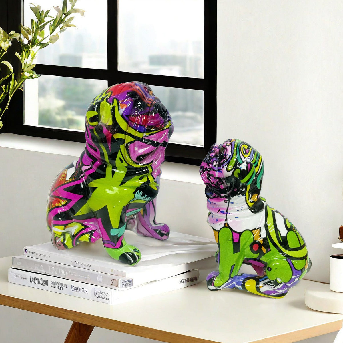 Creative bulldog figurine made of hand-painted resin Acalora
