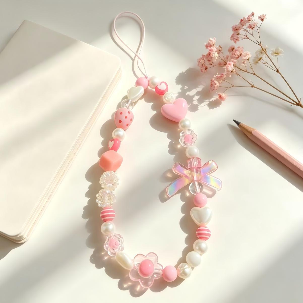 Beaded Phone Charm Necklace Acalora