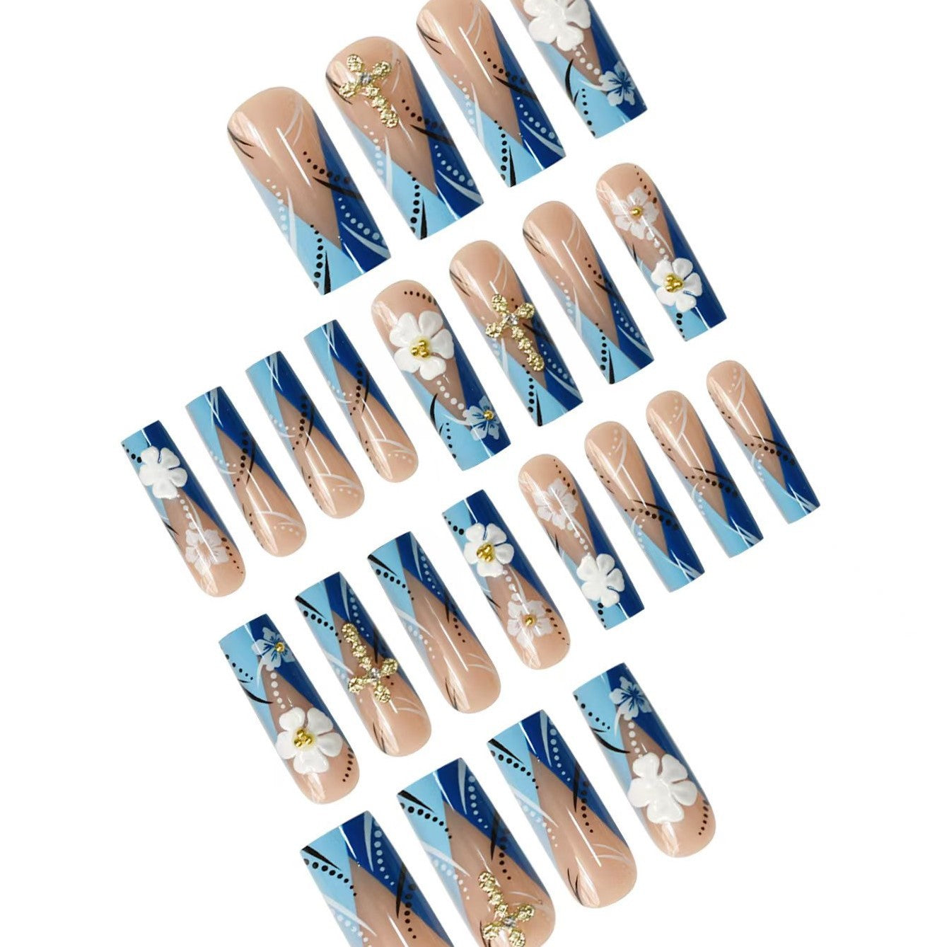 Decorative 3D Floral Nail Art Extensions Acalora