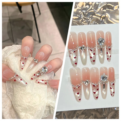 Artistic Stiletto Press-On Nail Set with Charming Patterns Acalora