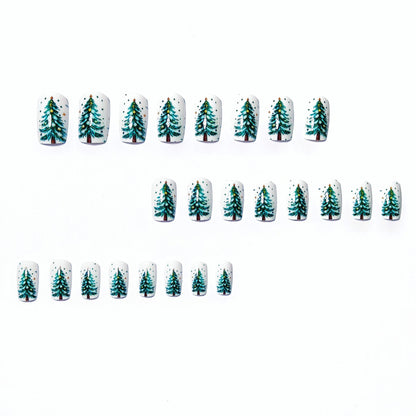 Holiday-Themed Artistic Tree Design Nail Art Acalora