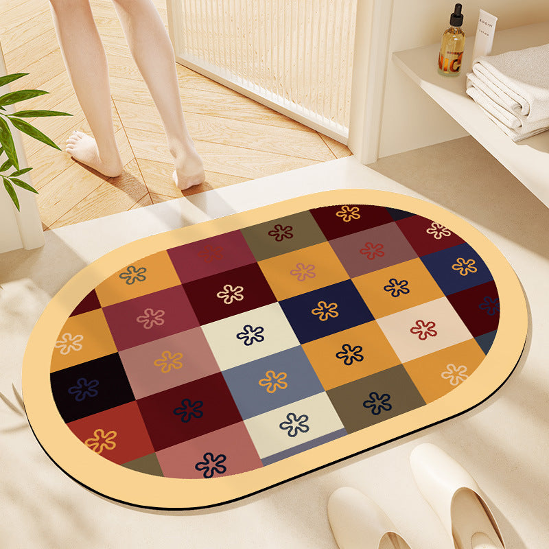 Geometric Pattern Bath Mat Acalora