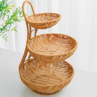 Multi-Tiered Wicker Display Stand Acalora