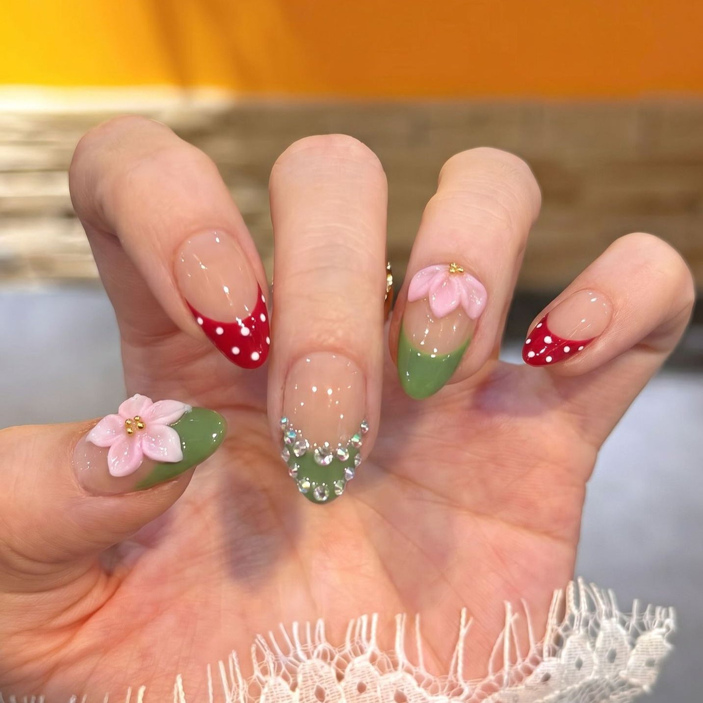 Floral-Themed Decorative Press-On Nail Set Acalora 1788224030