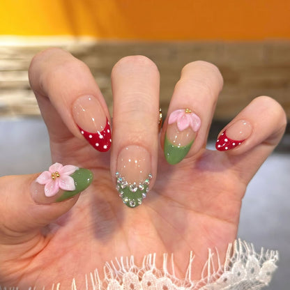 Floral-Themed Decorative Press-On Nail Set Acalora 1788224030