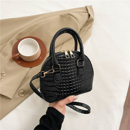 Crocodile-Embossed Mini Satchel Bag Acalora