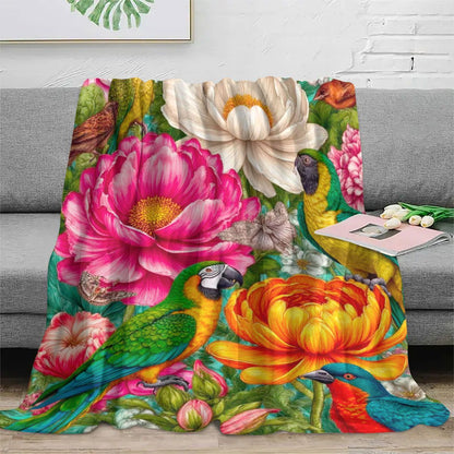 Floral Patterned Fleece Blanket