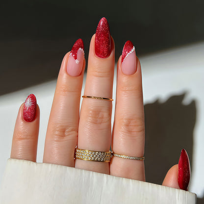 Glamorous Glittery Stiletto Press-On Nails Acalora