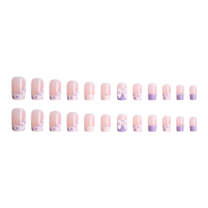 Nail art set with elegant wave patterns and delicate pearl accents Acalora