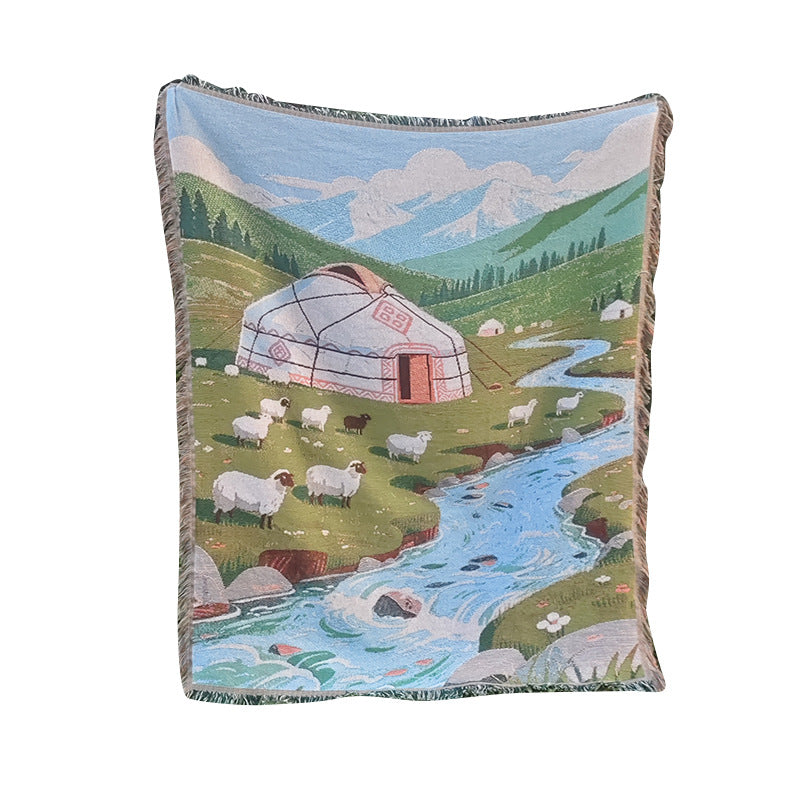Cozy Landscape-Themed Throw Blanket
