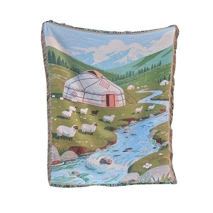 Cozy Landscape-Themed Throw Blanket