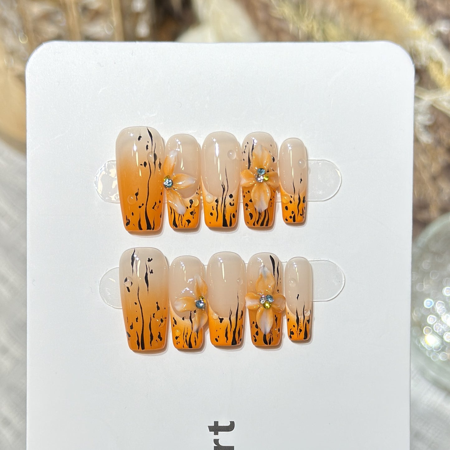 Floral Ombre Press-On Nail Set Acalora
