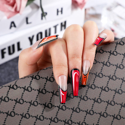 Creative artificial nails with modern color play Acalora