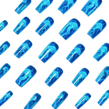 Glow-in-the-Dark Jellyfish Nail Art Acalora