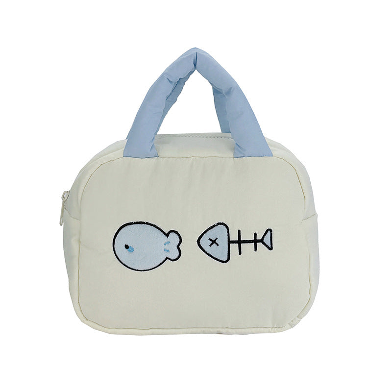 Cute Embroidered Fish-Themed Lunch Bag Acalora