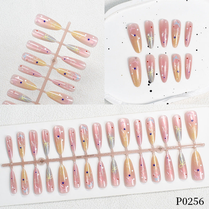 Colorful Patterned Press-On Nail Art Set Acalora