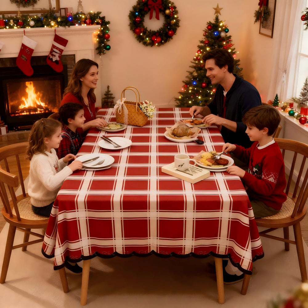 Elegant Checkered Tablecloth