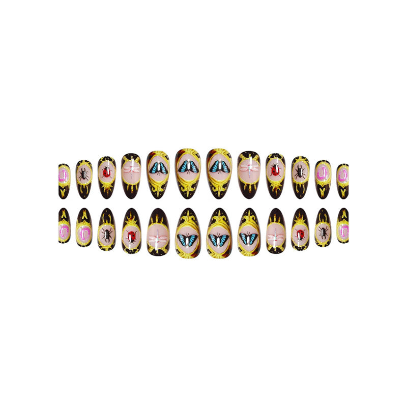 Artistic Insect-Motif Press-On Nail Art Acalora