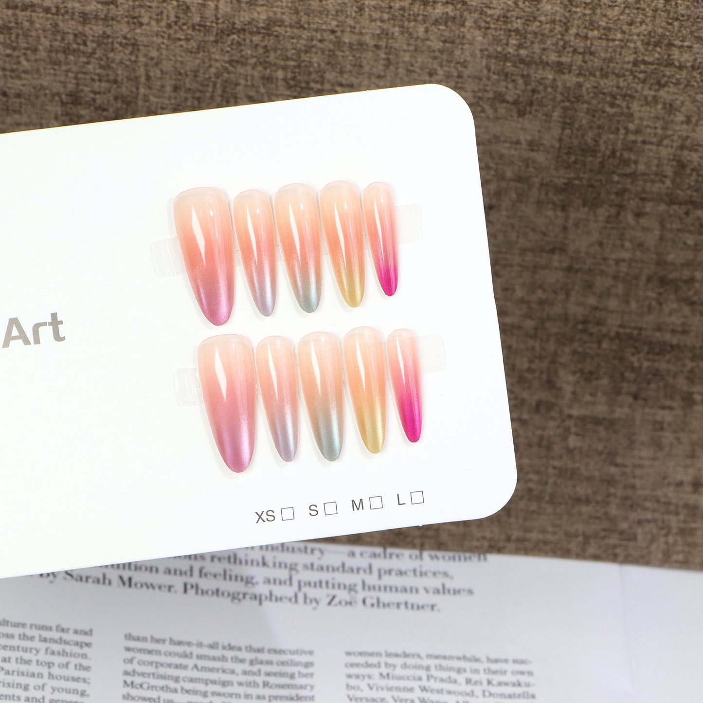 Ombre Gradient Press-On Nail Design Acalora