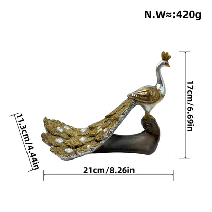 Magnificent Peacock Decor Sculpture Acalora