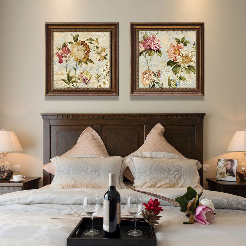 Vintage Flower-stitched Artwork