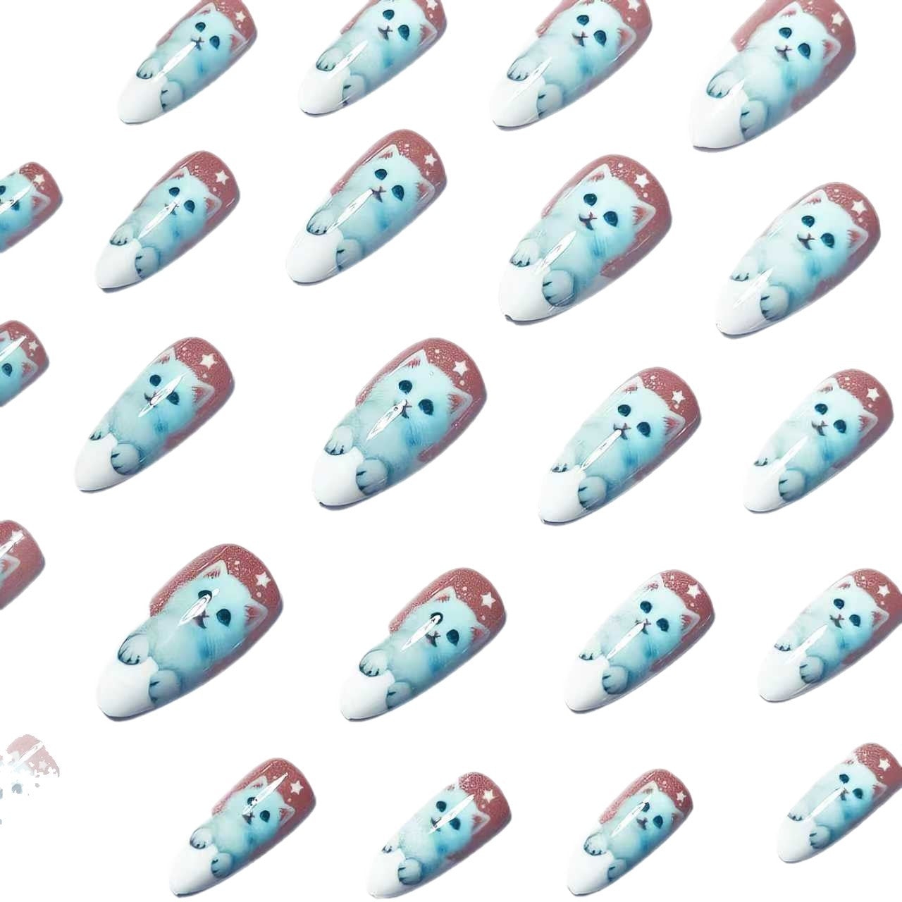 Playful Cat-Themed Nail Art Acalora