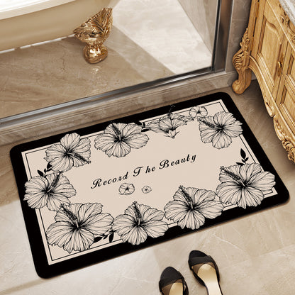 Floral Art Bathroom Mat Acalora