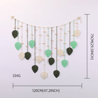 Macrame Wall Decor with Leaf Design Acalora