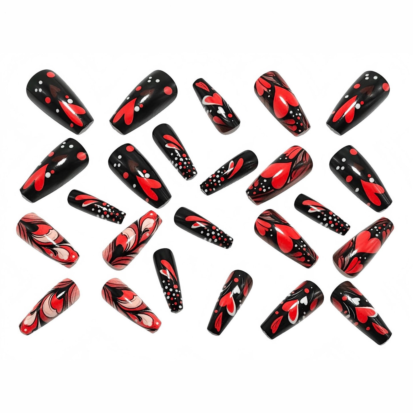 Nail art with romantic heart design Acalora