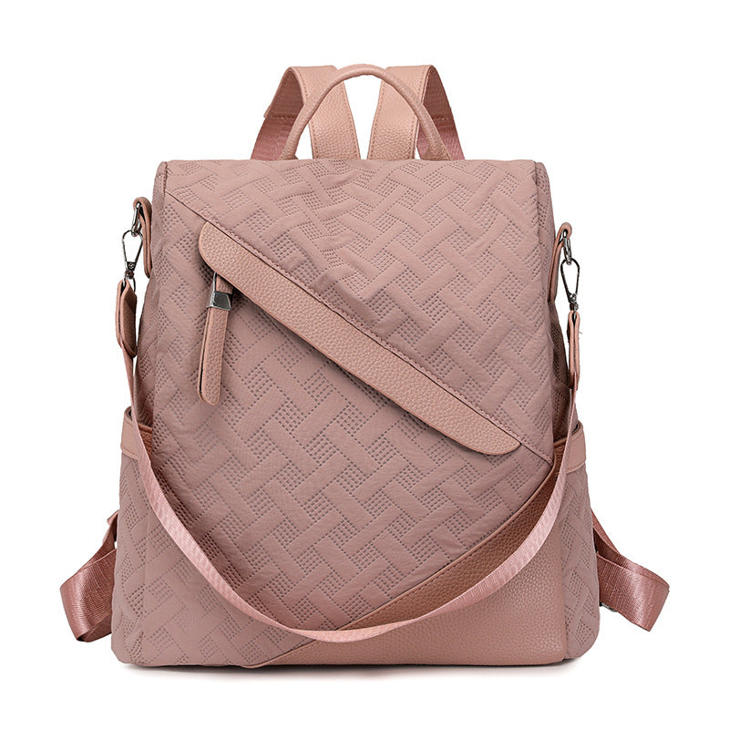 Elegant Textured Leather Backpack Acalora
