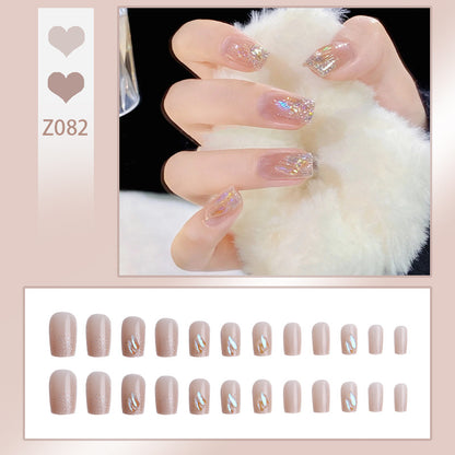 Acrylic nail set with sparkling holographic accents Acalora