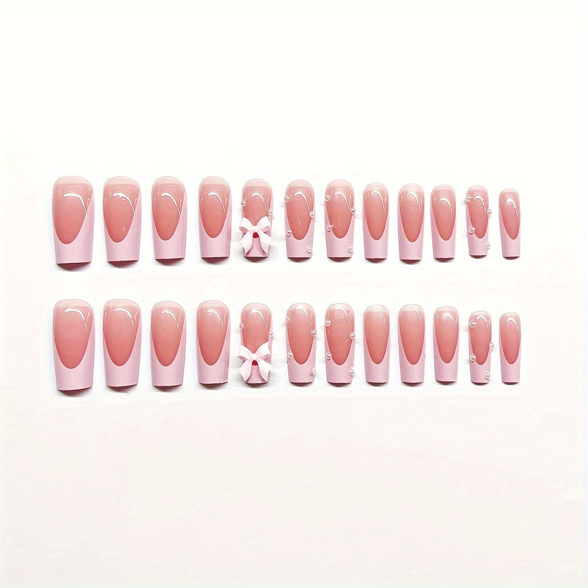 Decorative Bow Accent Press-On Nails Acalora