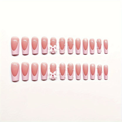 Decorative Bow Accent Press-On Nails Acalora