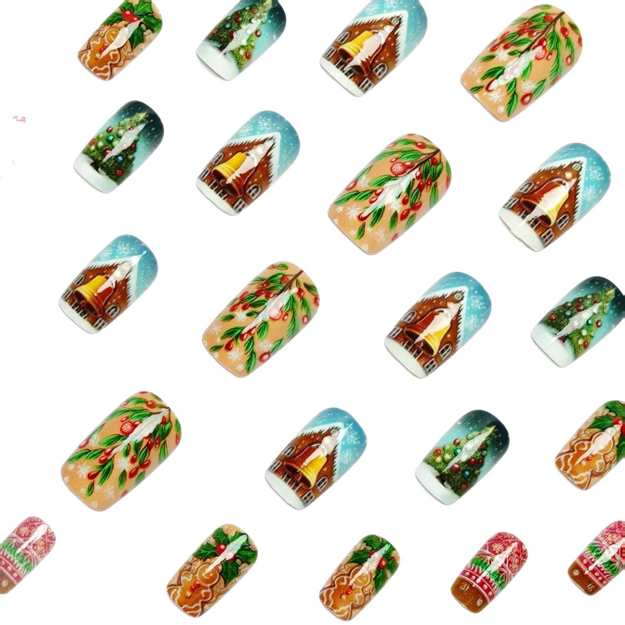 Festive Christmas-Themed Nail Art Acalora