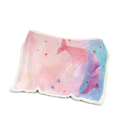 Unisex Artistic Whale-Themed Throw Blanket