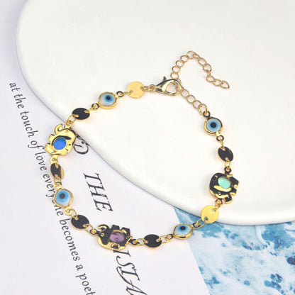 Colorful Eye Charm Statement Necklace Acalora