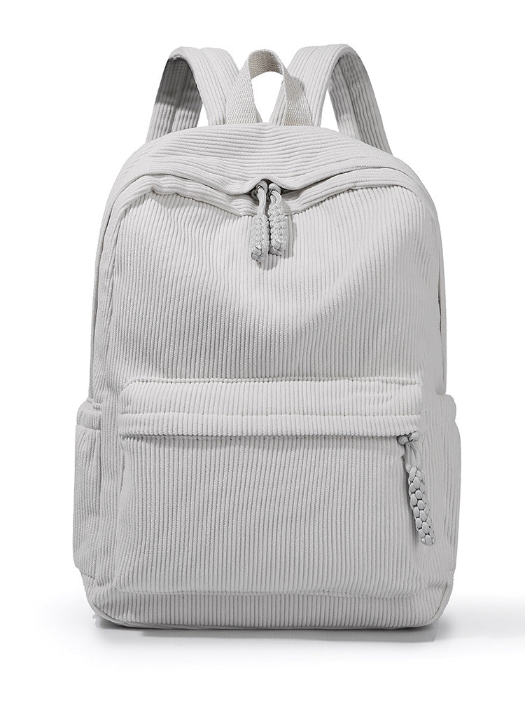 Textured Fabric Multi-Compartment Backpack Acalora