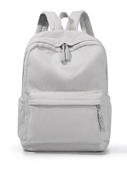 Textured Fabric Multi-Compartment Backpack Acalora