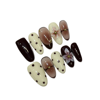 Elegant Floral Stiletto Nail Art Set Acalora