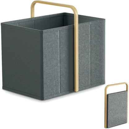 Modern laundry basket with wooden handle Acalora